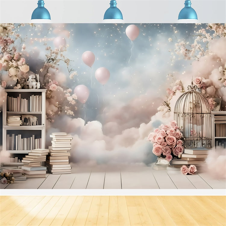 Back To School Photo Backdrop Dreamy Rose Library Backdrop UK GQ6-136