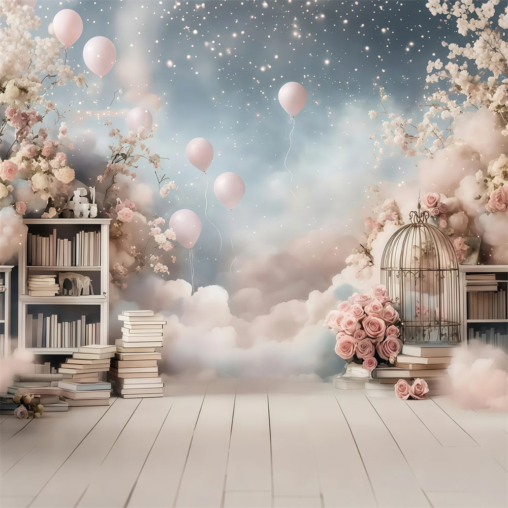 Back To School Photo Backdrop Dreamy Rose Library Backdrop UK GQ6-136