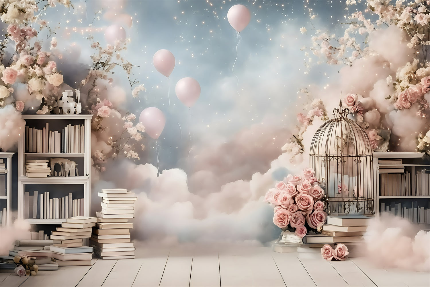 Back To School Photo Backdrop Dreamy Rose Library Backdrop UK GQ6-136