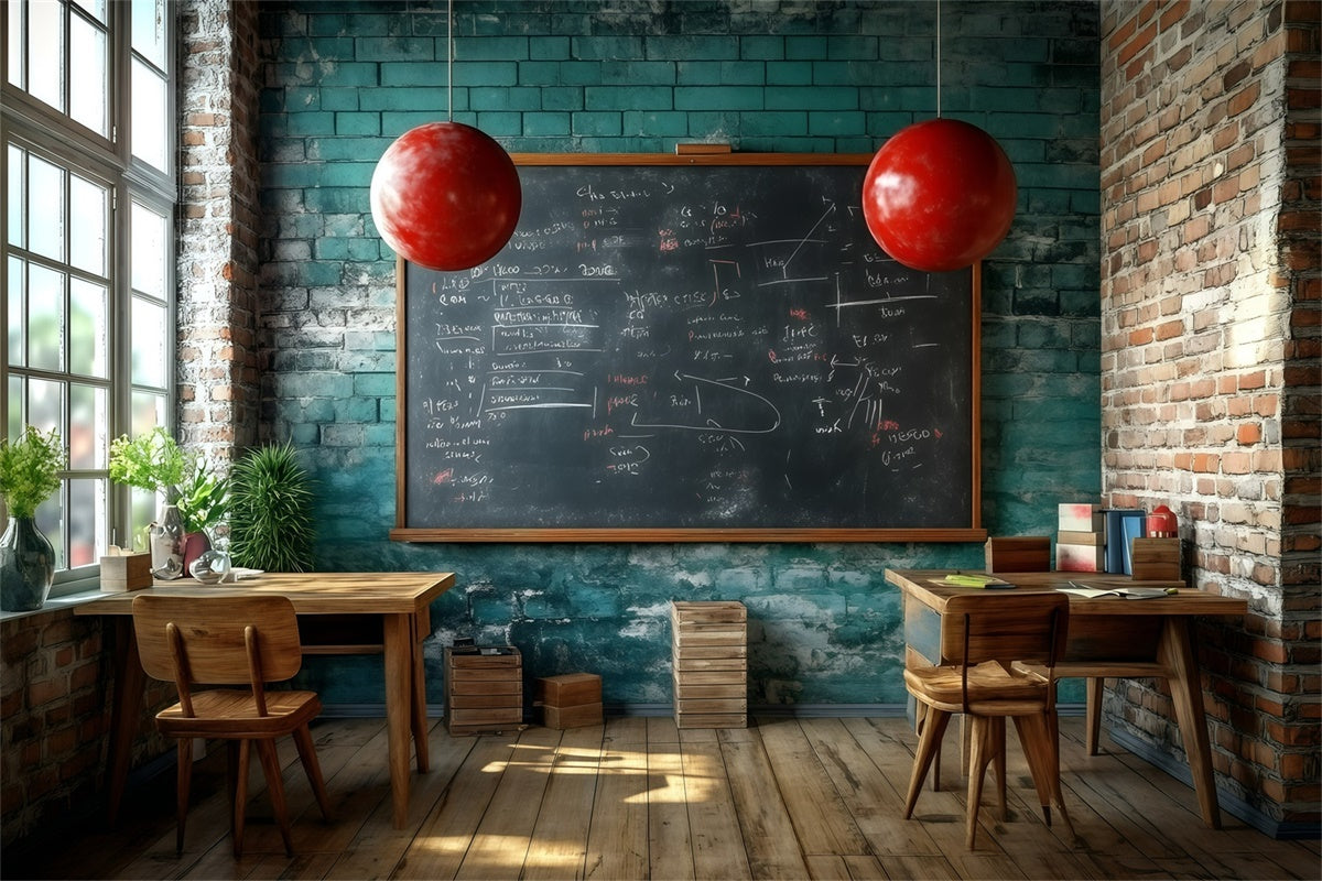 Class Photo Backdrop Industrial Study Hall Backdrop UK GQ6-160