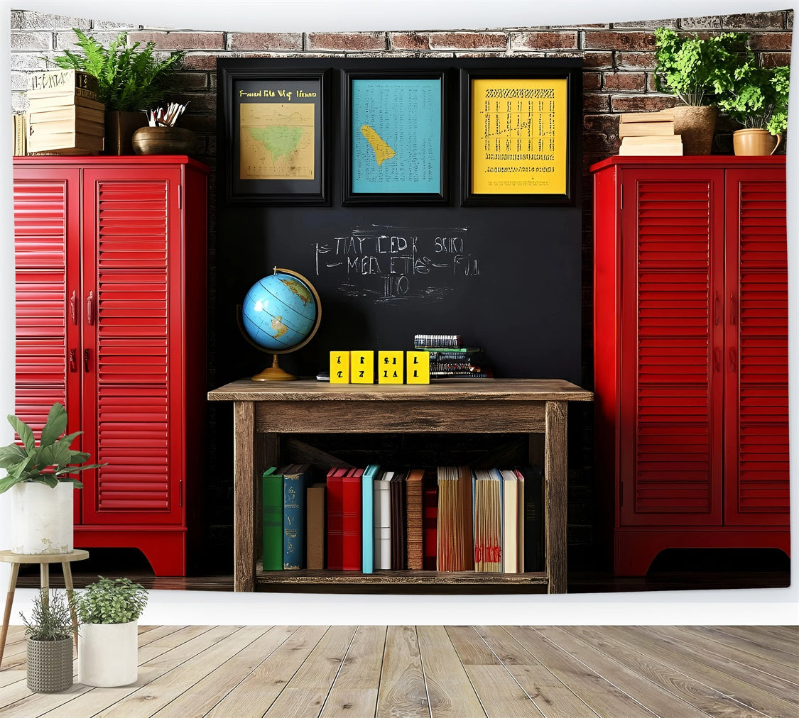 School Picture Backdrop Vintage School Locker Backdrop UK GQ6-168