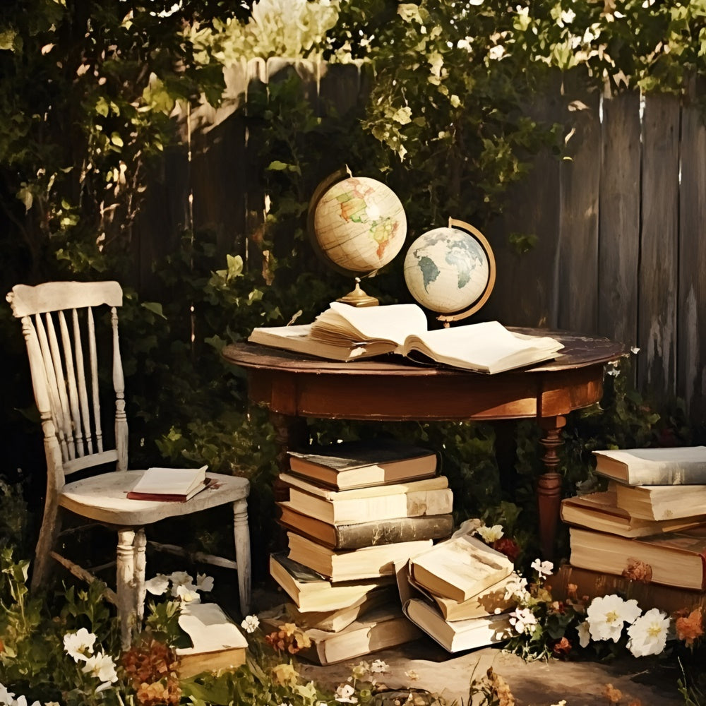 Back To School Backdrops Garden Study Globe Backdrop UK GQ6-172