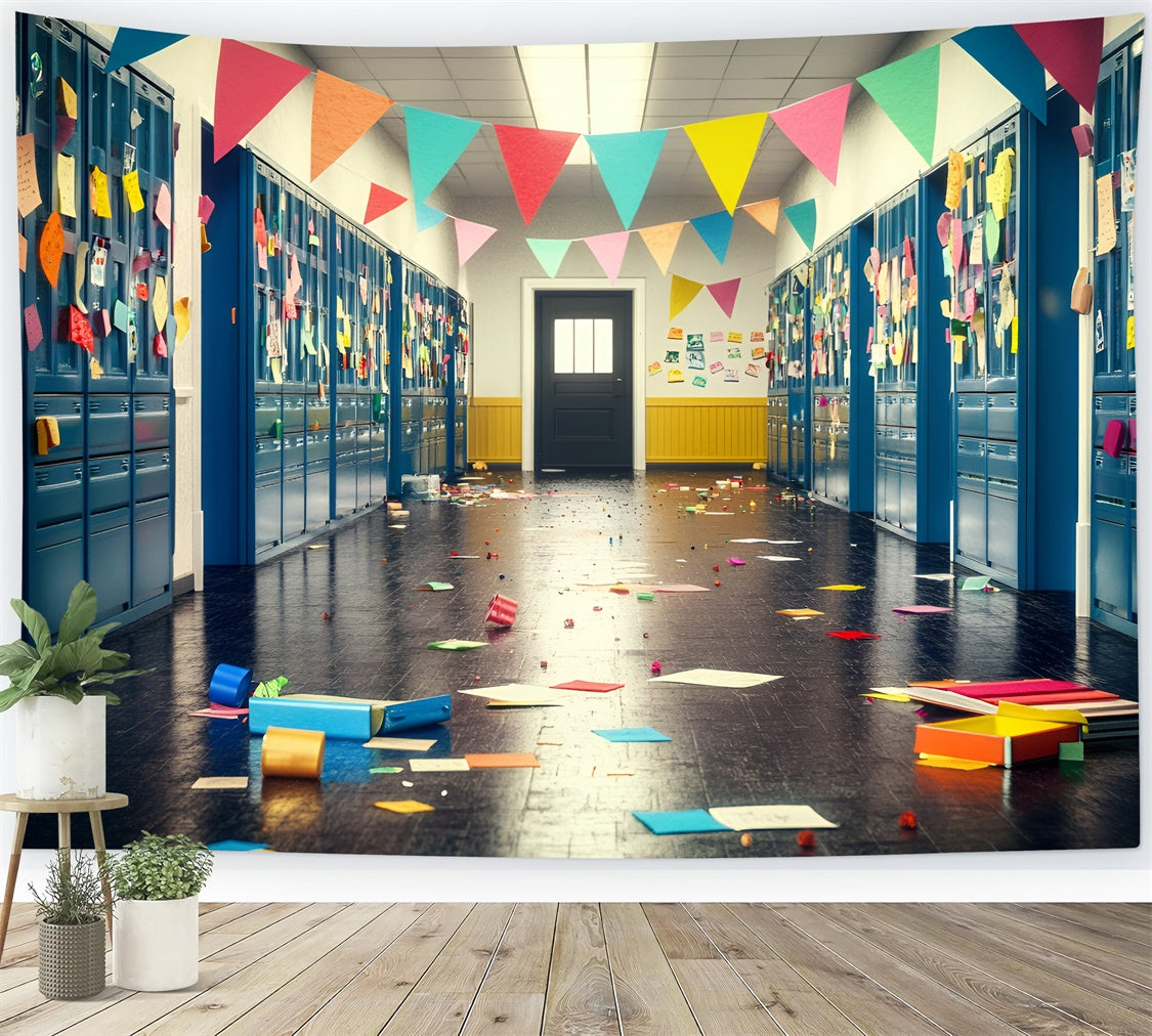 School Backdrop Locker Notes Celebration Wall Backdrop UK GQ6-174