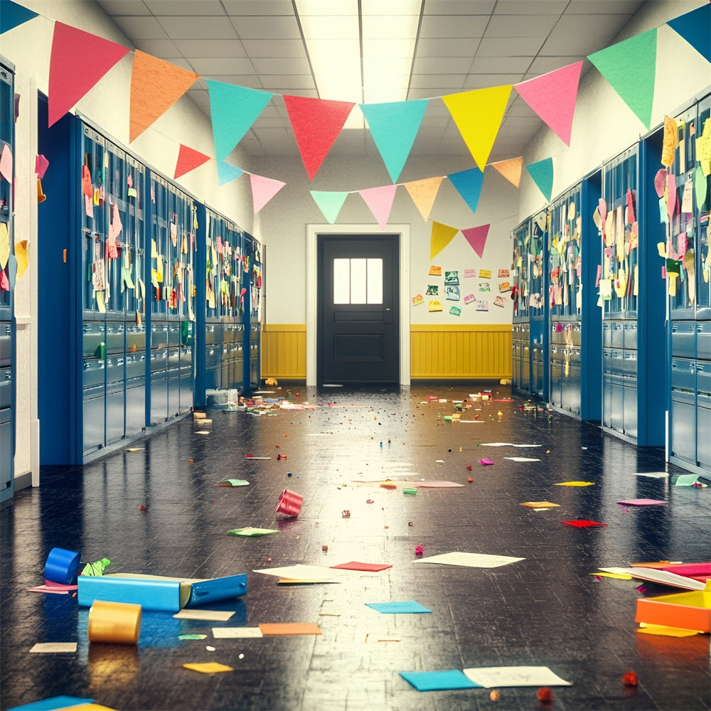 School Backdrop Locker Notes Celebration Wall Backdrop UK GQ6-174