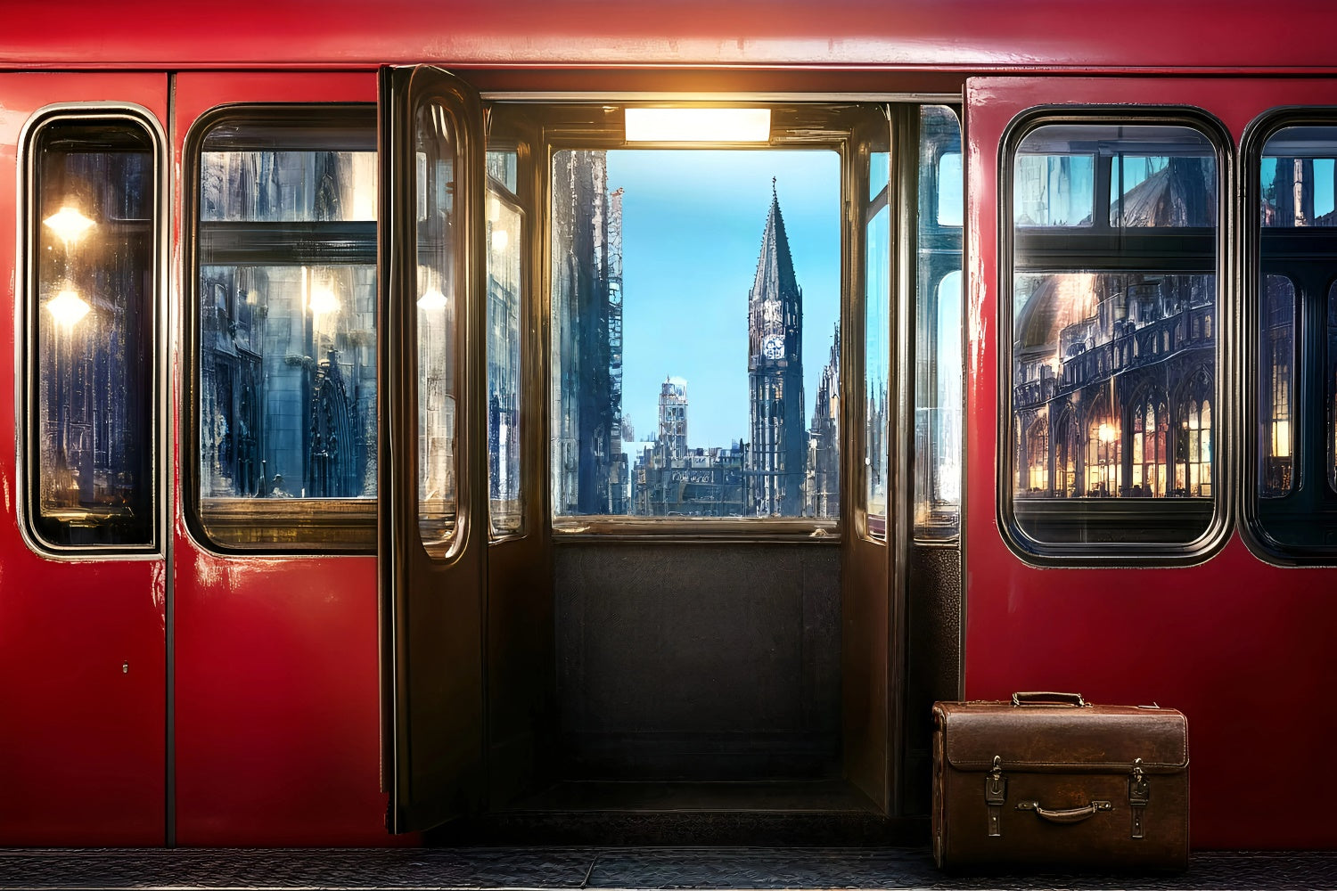 Back To School Photo Backdrop Magical Train Ride Backdrop UK GQ6-177