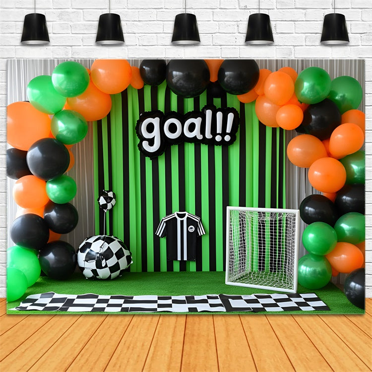 Sports Photo Backdrop Goal Time Soccer Party Backdrop UK GQ6-252