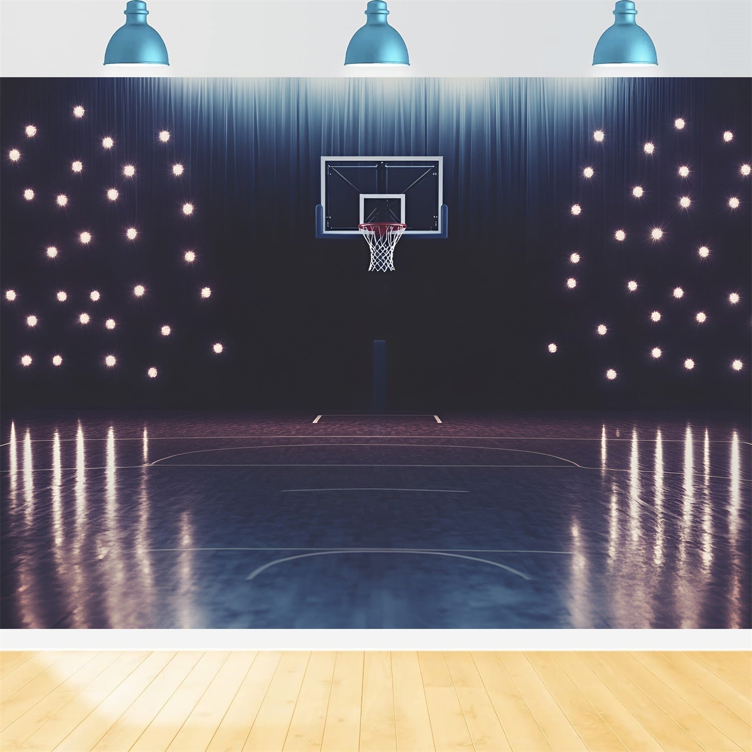 Basketball Photo Backdrop Center Court Glow Backdrop UK GQ6-260