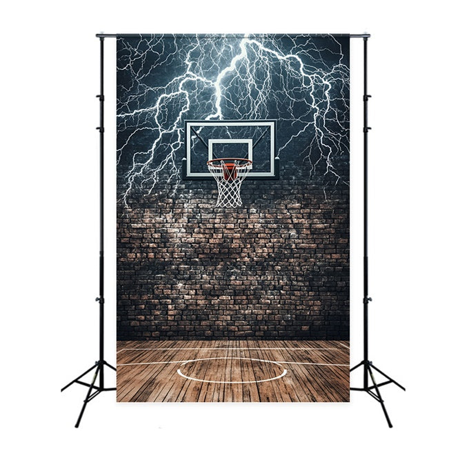 Basketball Photo Backdrop Brick Court Thunder Backdrop UK GQ6-268