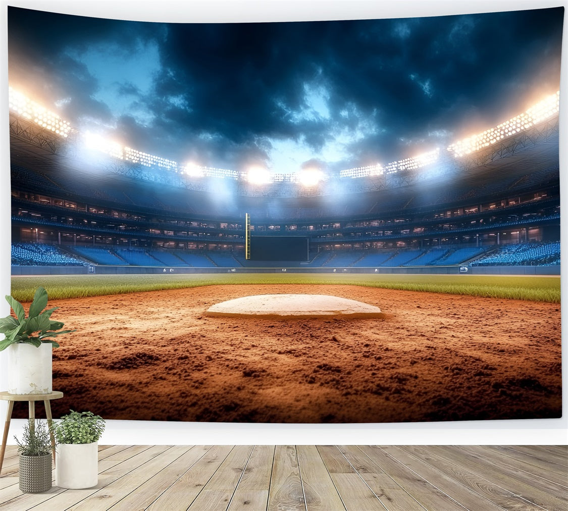 Baseball Field Backdrop Twilight Baseball Stage Backdrop UK GQ6-274