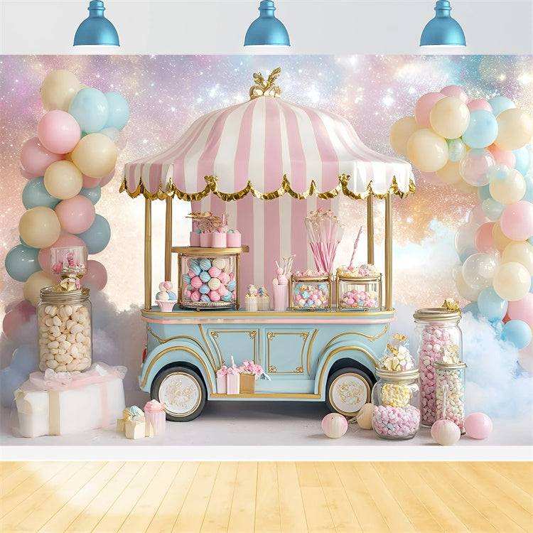 Backdrop For Birthday Fairytale Sugar Cart Backdrop UK GQ6-298