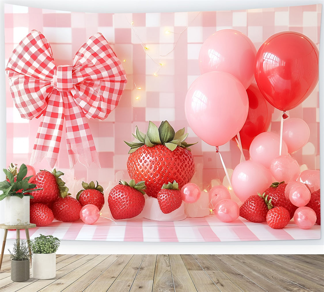 Happy Birthday Backdrop Sweet Berry Bow Backdrop UK GQ6-305