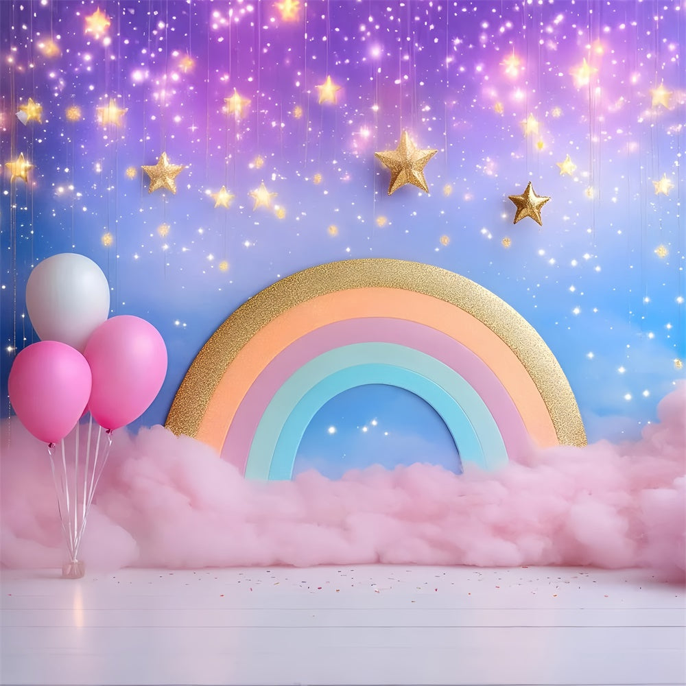Cake Smash Backdrop Girl Starlight Rainbow Magic Backdrop UK GQ6-306