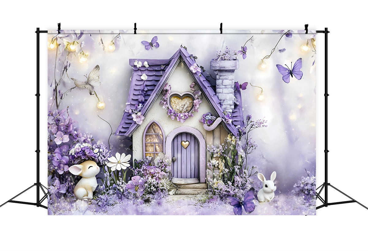 Cake Smash Backdrop Enchanted Violet Garden Backdrop UK GQ6-308