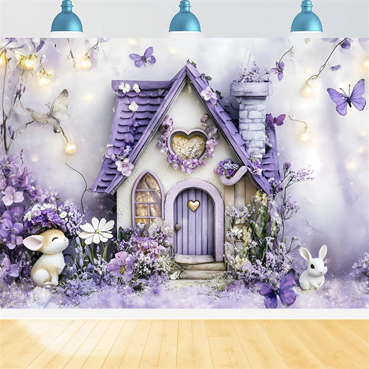 Cake Smash Backdrop Enchanted Violet Garden Backdrop UK GQ6-308