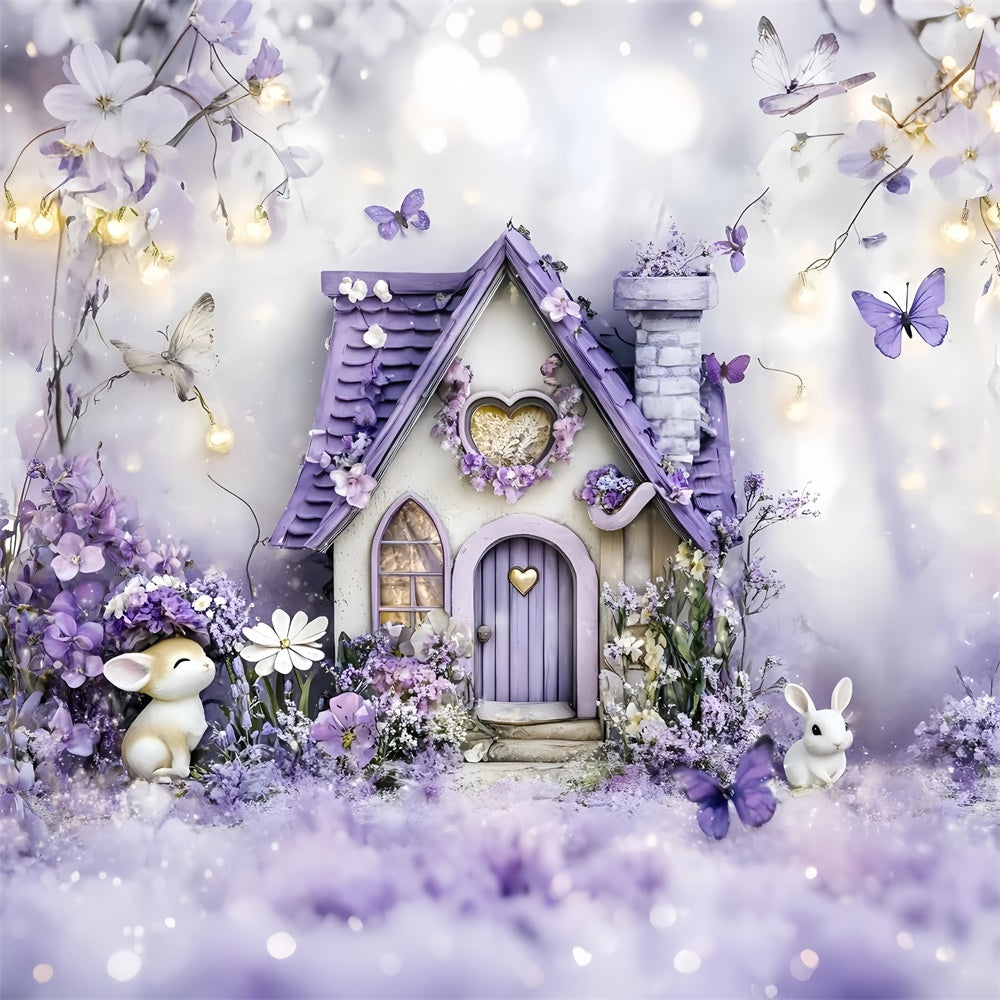 Cake Smash Backdrop Enchanted Violet Garden Backdrop UK GQ6-308