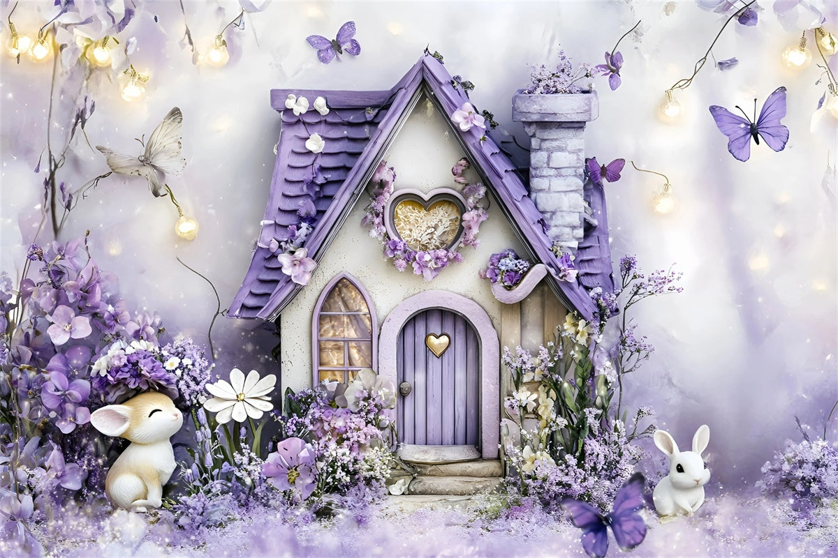 Cake Smash Backdrop Enchanted Violet Garden Backdrop UK GQ6-308
