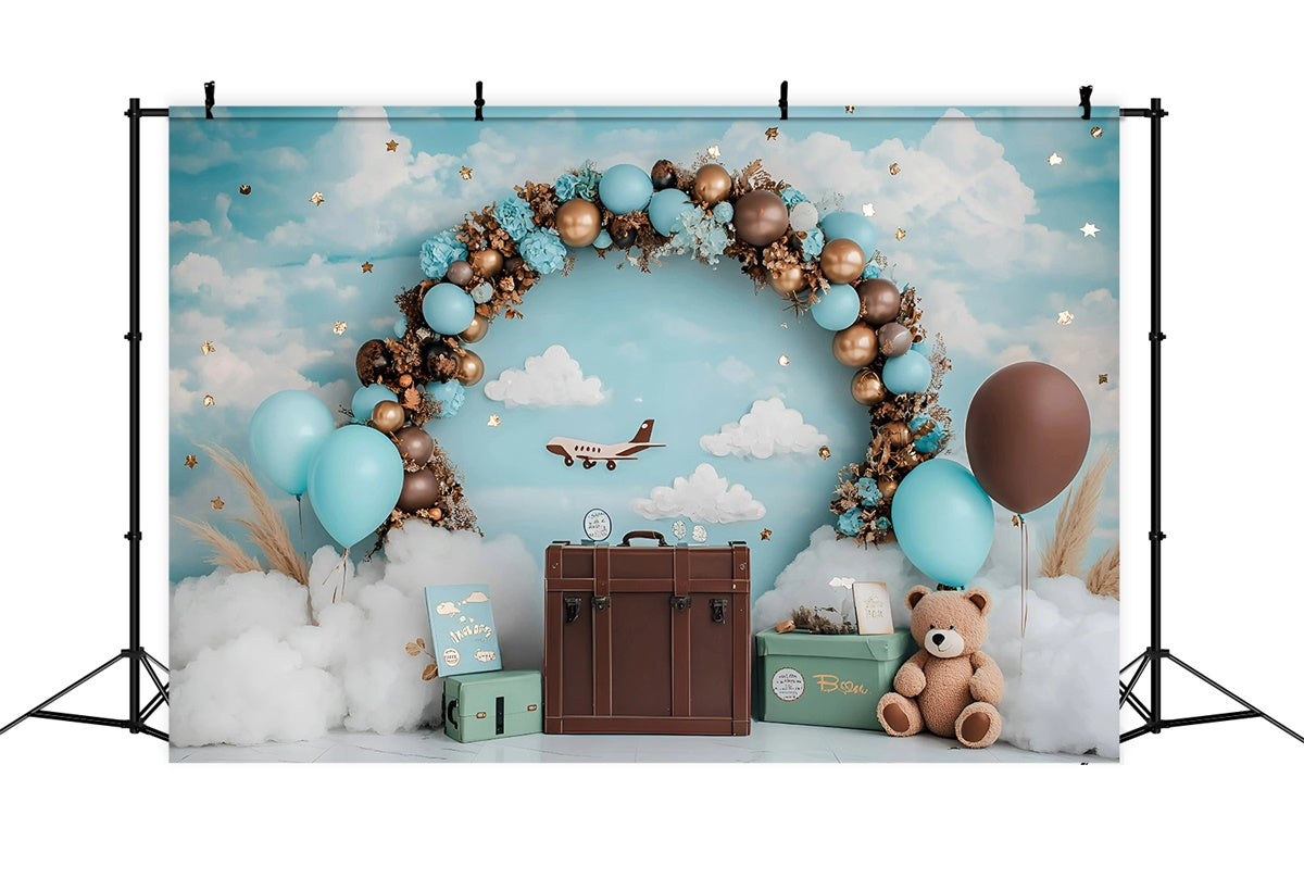 Smash Cake Backdrop Little Aviator Sky Adventure Backdrop UK GQ6-312