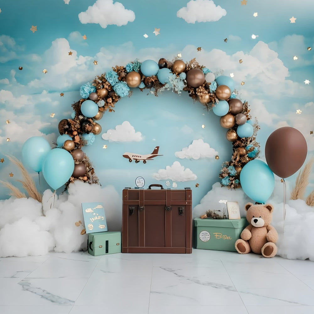 Smash Cake Backdrop Little Aviator Sky Adventure Backdrop UK GQ6-312