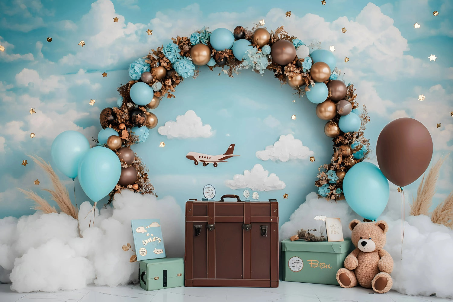 Smash Cake Backdrop Little Aviator Sky Adventure Backdrop UK GQ6-312
