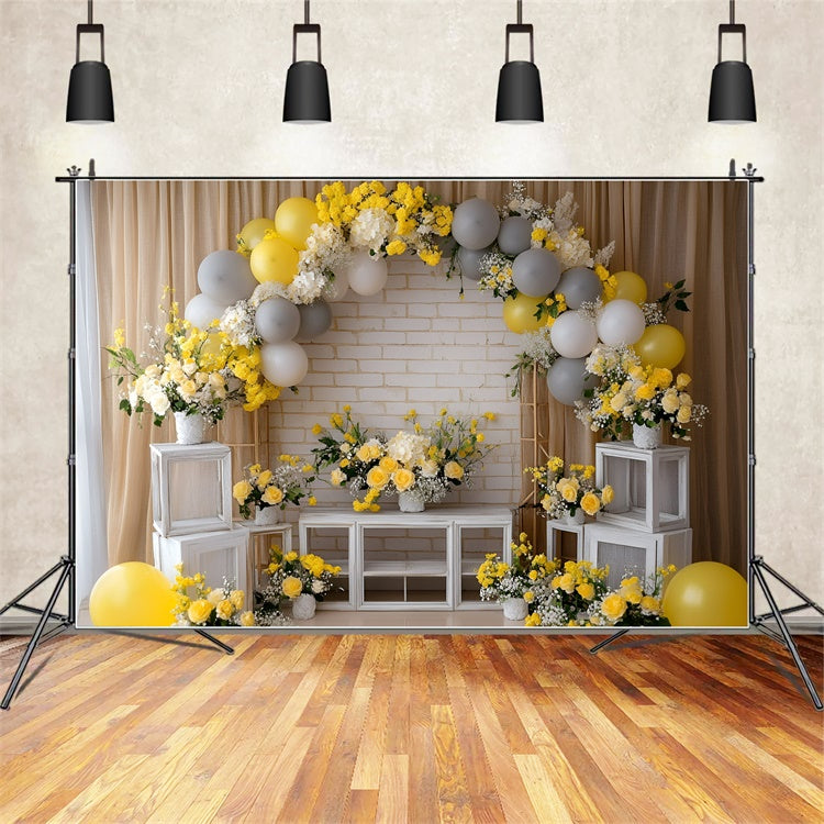 Cake Smash Backdrops Rustic Bright Bloom Backdrop UK GQ6-317