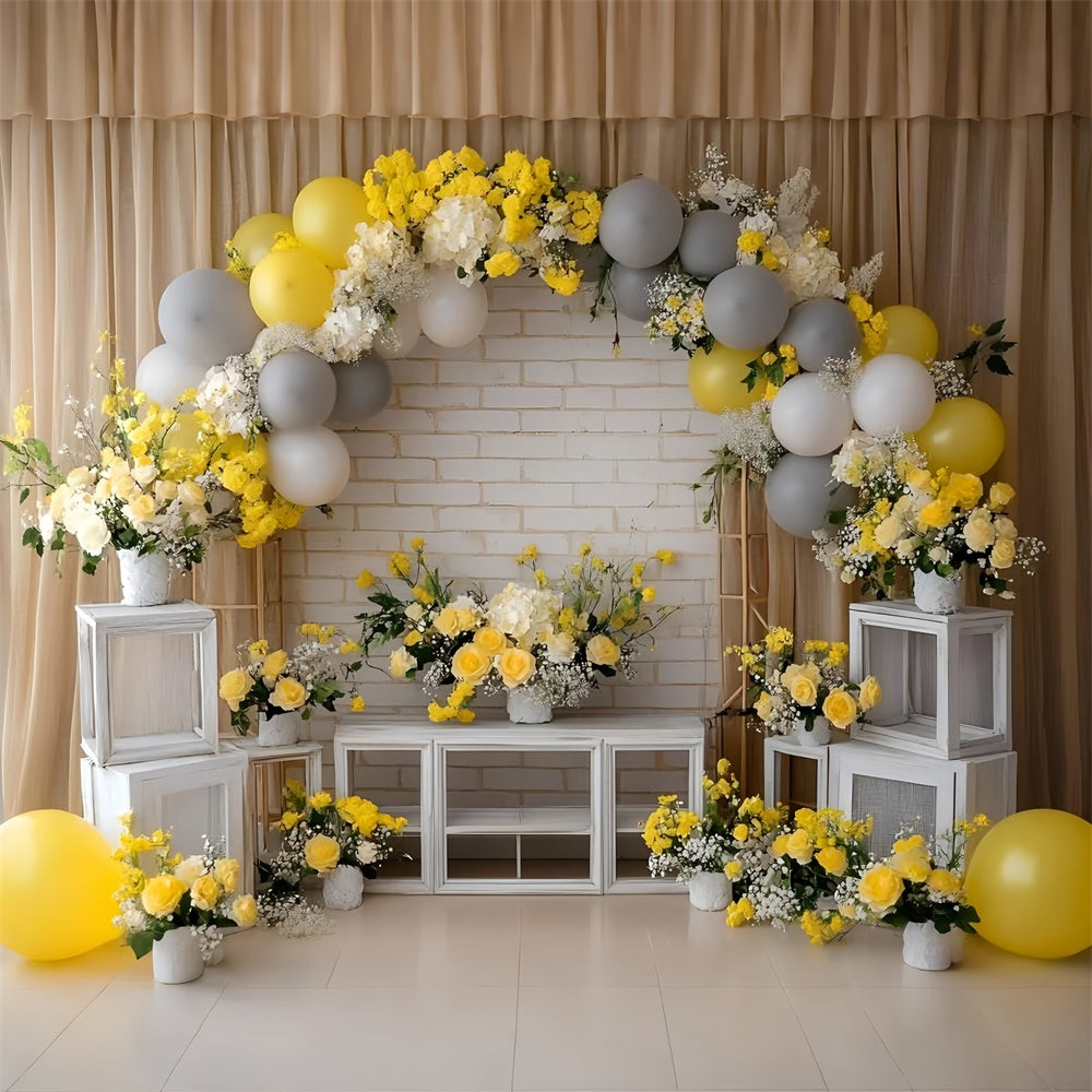 Cake Smash Backdrops Rustic Bright Bloom Backdrop UK GQ6-317