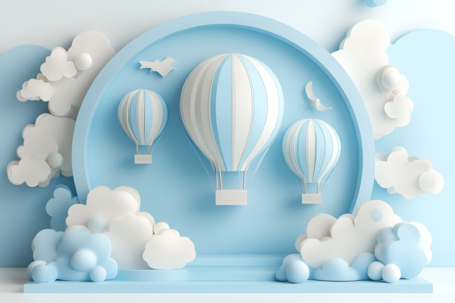 Cake Smash Backdrop Boy Sky Journey Balloon Backdrop UK GQ6-321