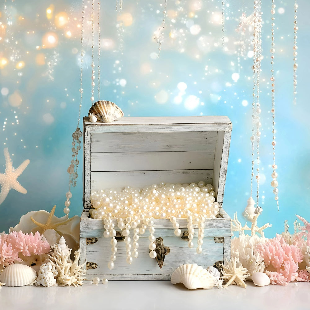 Cake Smash Backdrop Girl Undersea Pearl Fantasy Backdrop UK GQ6-327