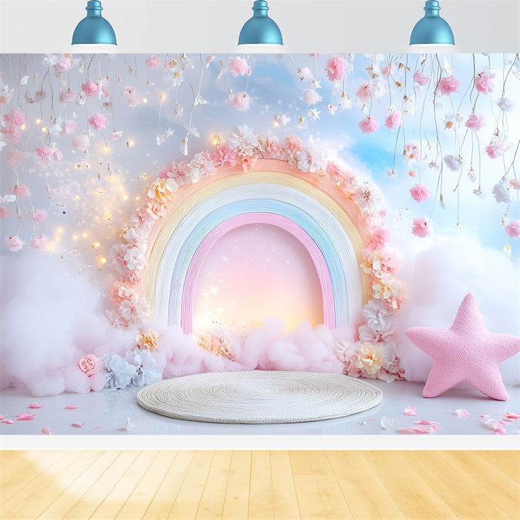 Birthday Photo Backdrop Dreamland Bloom Rainbow Backdrop UK GQ6-328