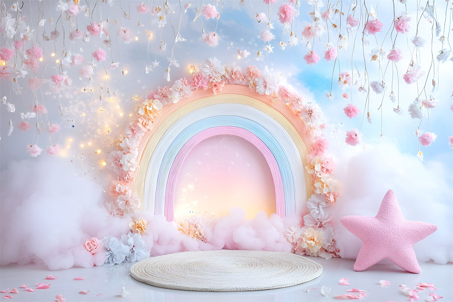 Birthday Photo Backdrop Dreamland Bloom Rainbow Backdrop UK GQ6-328
