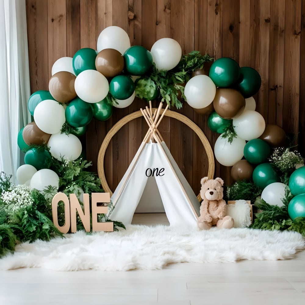 1st Birthday Backdrop Rustic Tent Adventure Backdrop UK GQ6-331