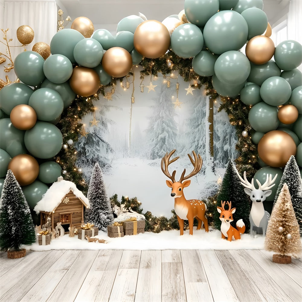 Smash Cake Backdrop Winter Wonderland Lodge Backdrop UK GQ6-334