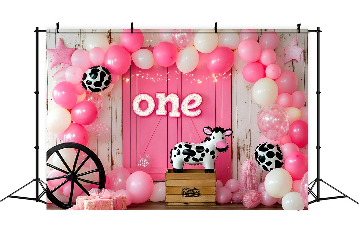 1st Birthday Backdrop Rustic Cowgirl Balloon Backdrop UK GQ6-342