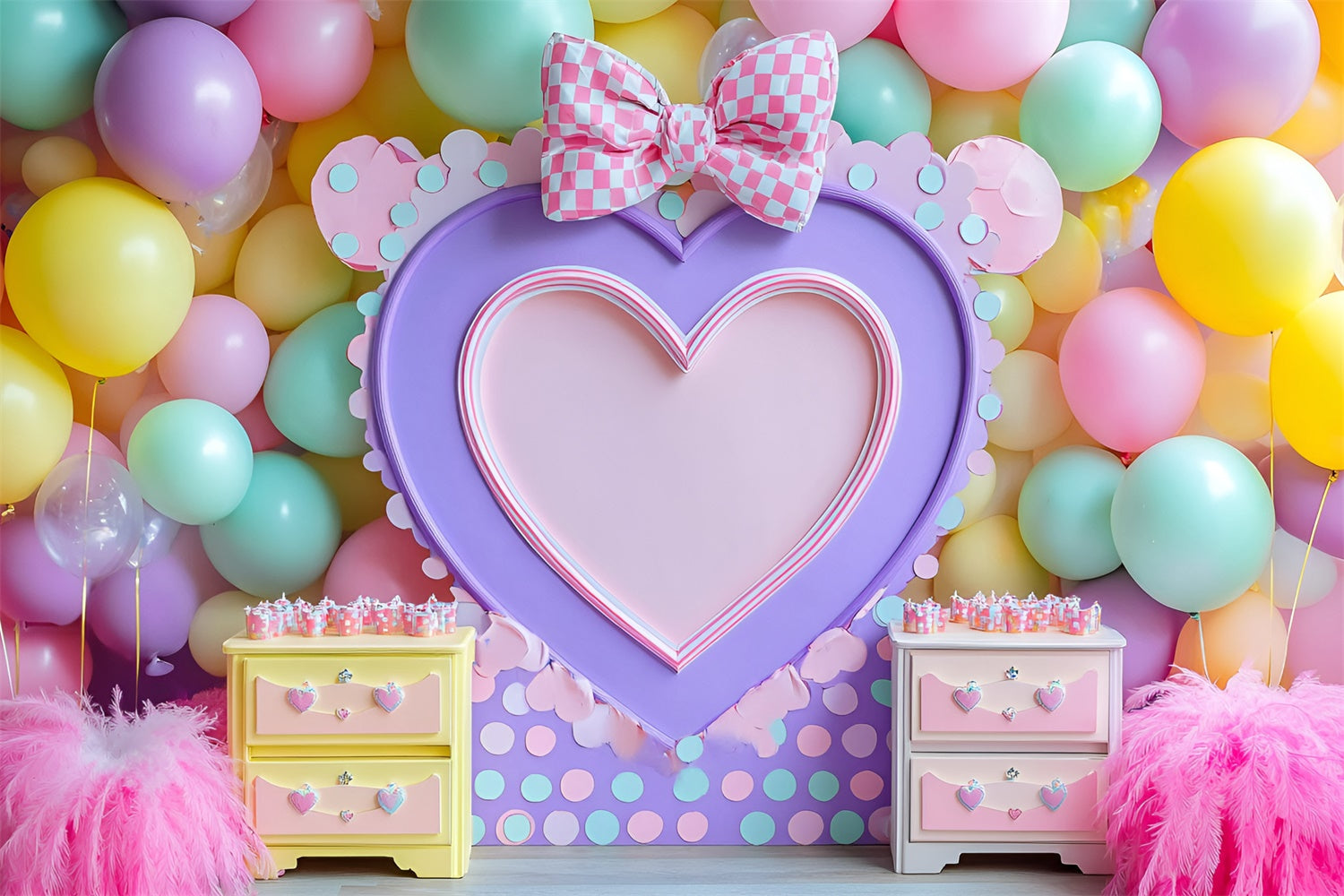 Birthday Photo Backdrop Balloon Dreamy Dot Backdrop UK GQ6-343