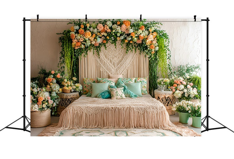 Boho Photography Backdrop Floral Dream Room Summer Backdrop UK GQ6-38
