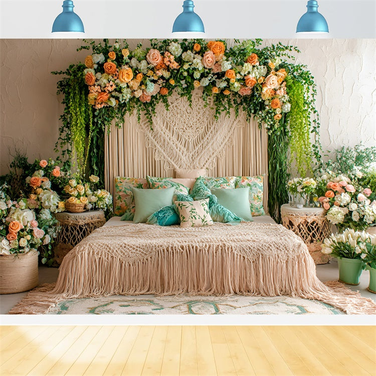 Boho Photography Backdrop Floral Dream Room Summer Backdrop UK GQ6-38