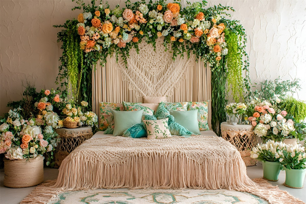 Boho Photography Backdrop Floral Dream Room Summer Backdrop UK GQ6-38