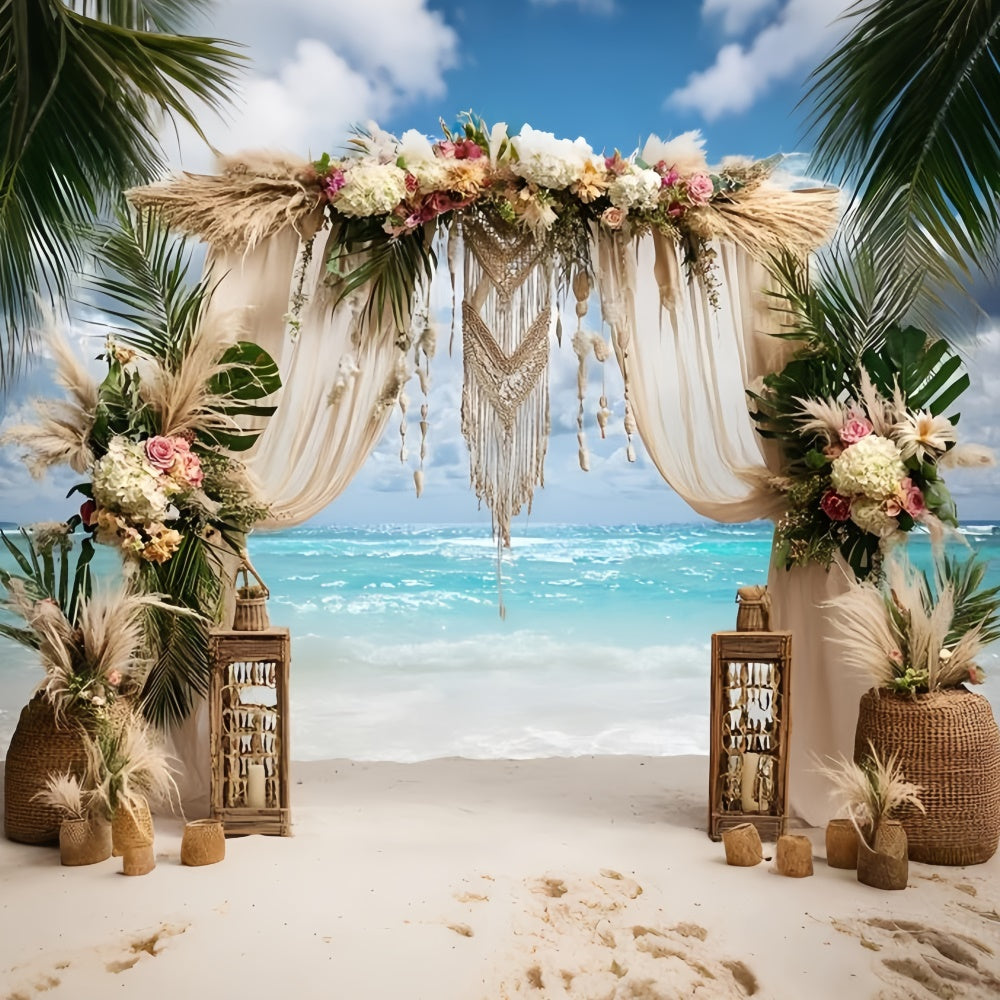 Bohemian Photo Backdrop Beach Romance Arch Summer Backdrops UK GQ6-39