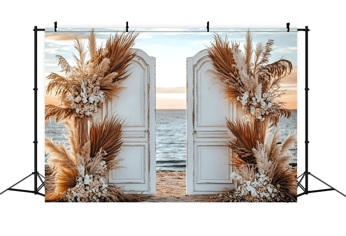 Boho Photo Backdrop Sunset Boho Doorway Summer Photo Backdrop UK GQ6-41