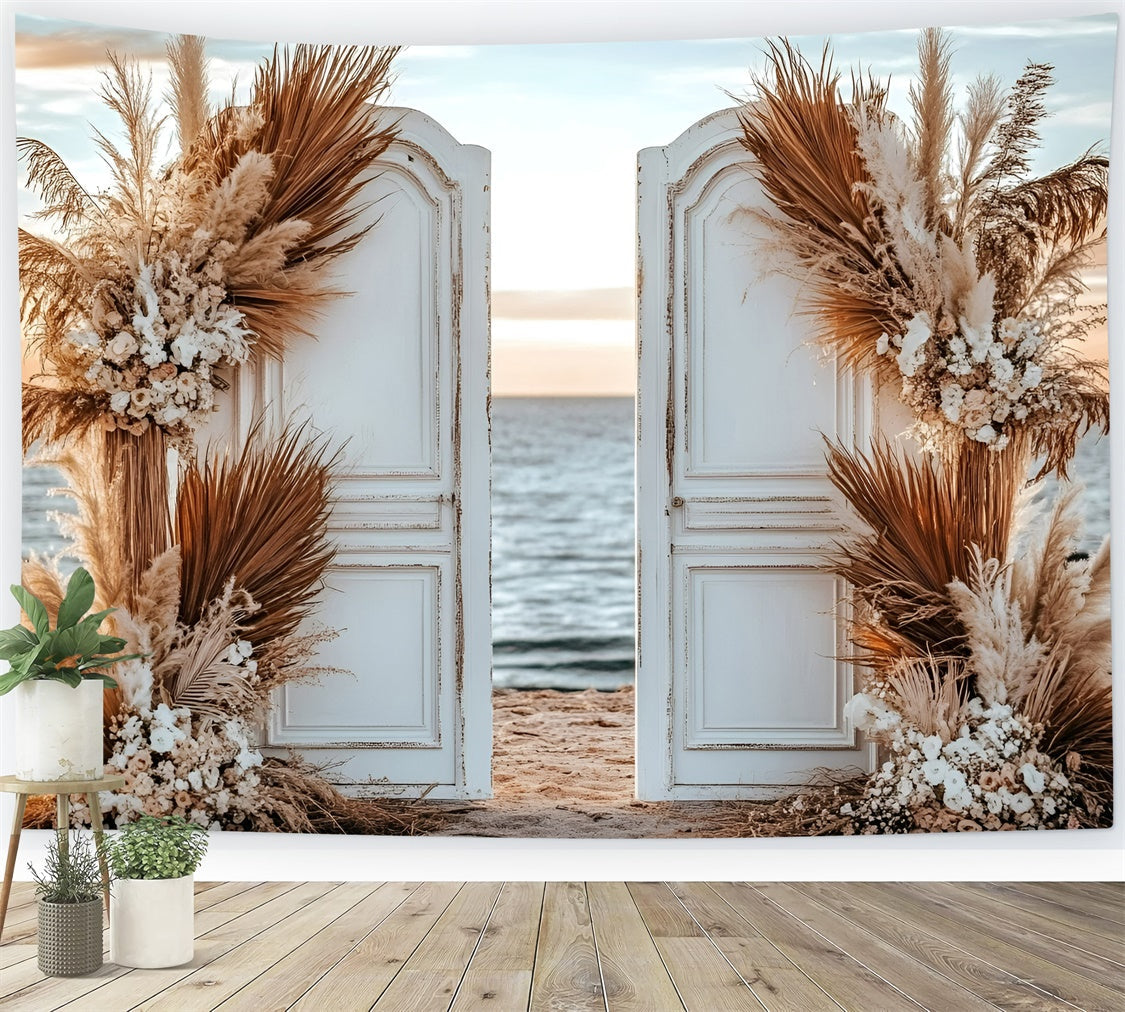Boho Photo Backdrop Sunset Boho Doorway Summer Photo Backdrop UK GQ6-41