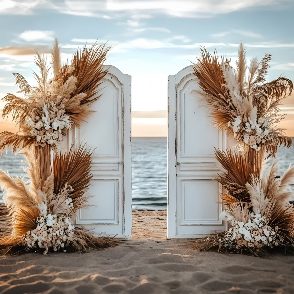 Boho Photo Backdrop Sunset Boho Doorway Summer Photo Backdrop UK GQ6-41
