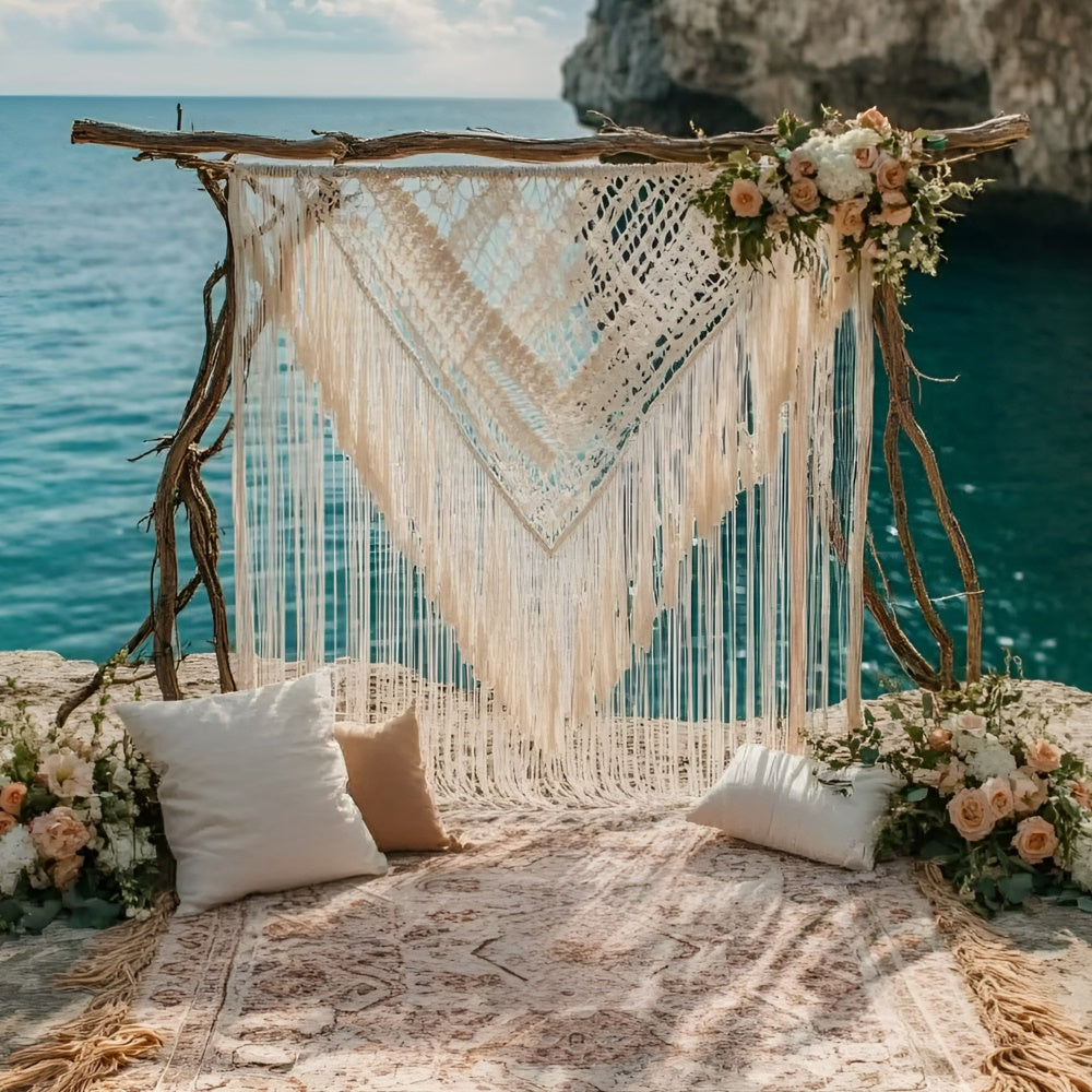 Boho Backdrop Tranquil Cove Wedding Summer Photo Backdrop UK GQ6-44