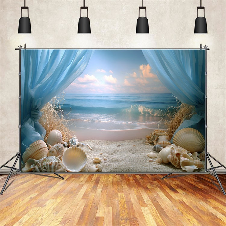 Beach Photo Backdrop Seashell Shore Dream Summer Photo Backdrop UK GQ6-47