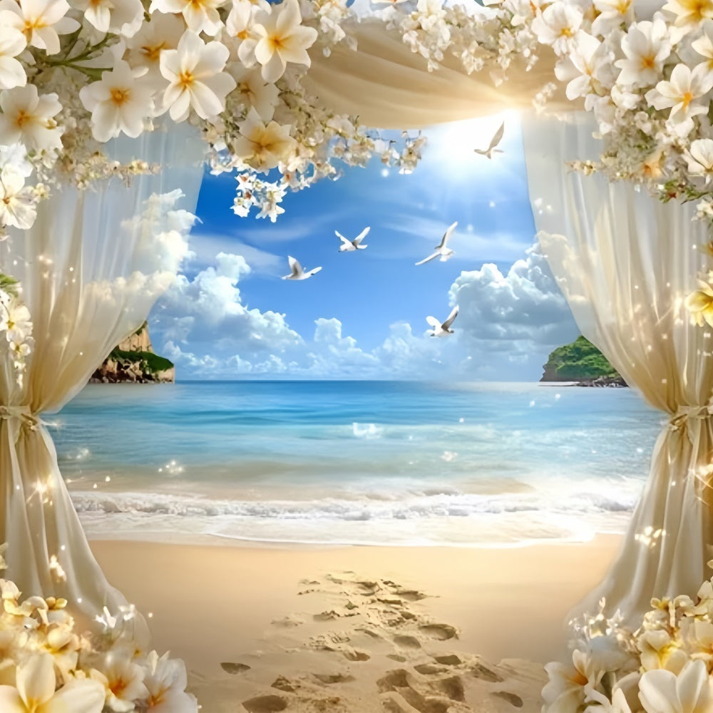 Beach Theme Backdrop Dream Island Horizon Summer Backdrop UK GQ6-49
