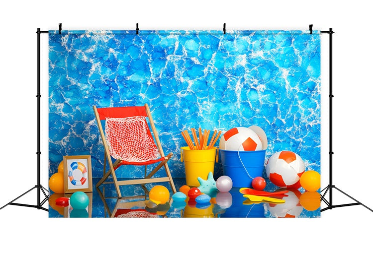 Summer Photo Backdrop Seaside Toyland Vibes Backdrop UK GQ6-55