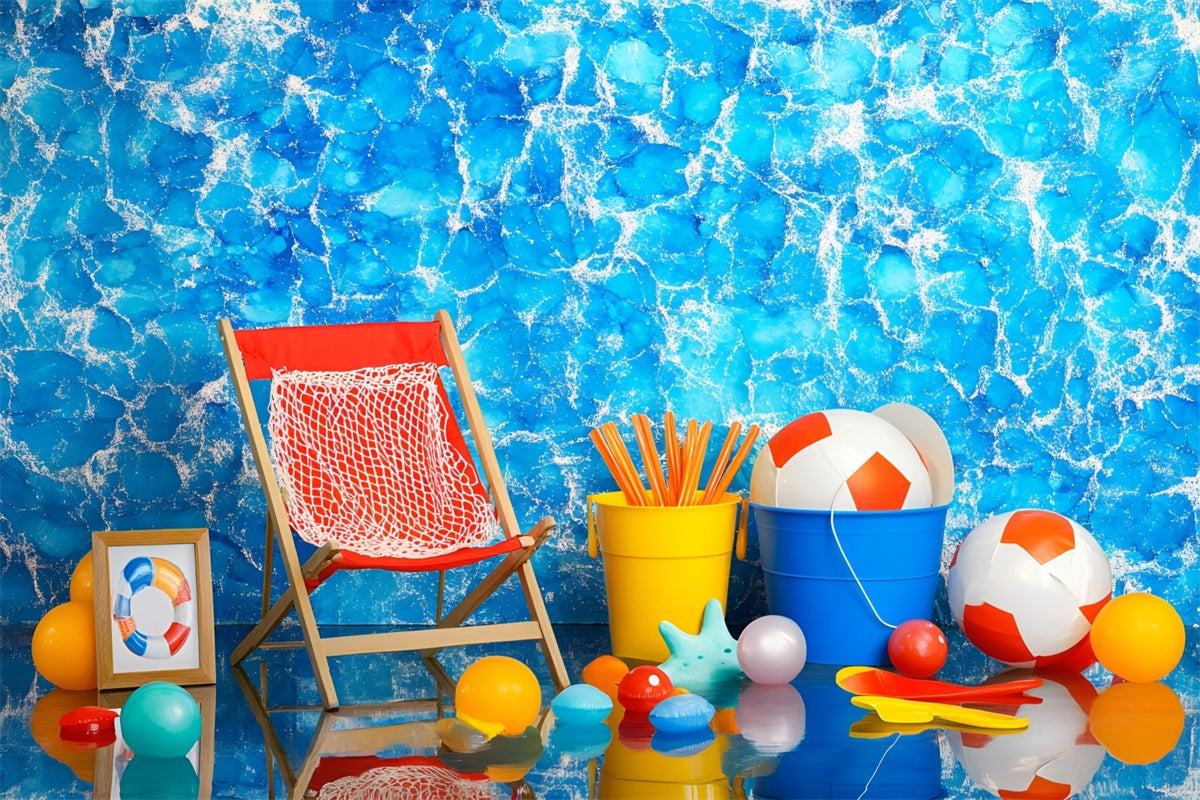 Summer Photo Backdrop Seaside Toyland Vibes Backdrop UK GQ6-55
