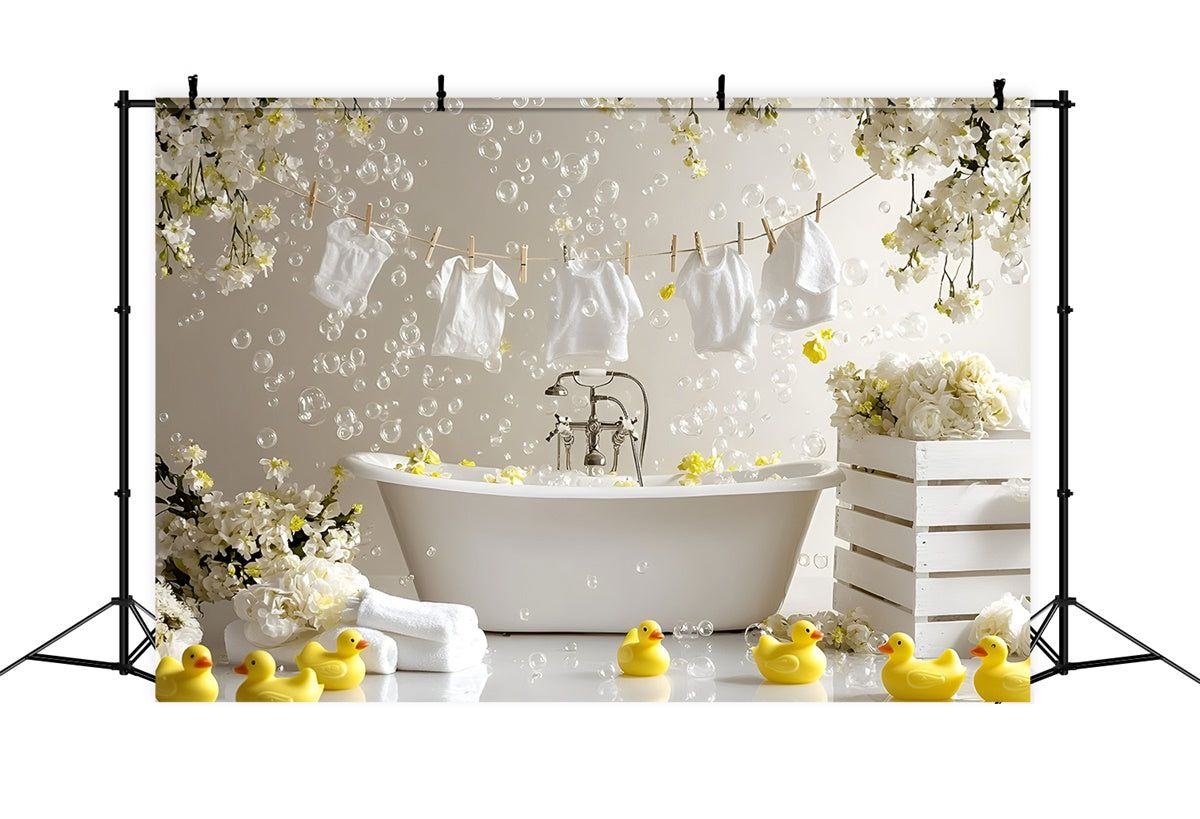 Summer Backdrops Rubber Duck Bath Time Backdrop UK GQ6-56