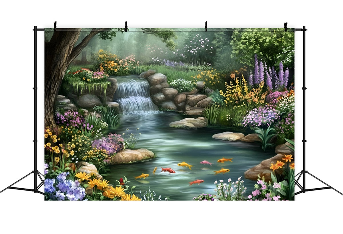 Enchanted Forest Backdrop Floral Cascade Dream Summer Backdrop UK GQ6-57