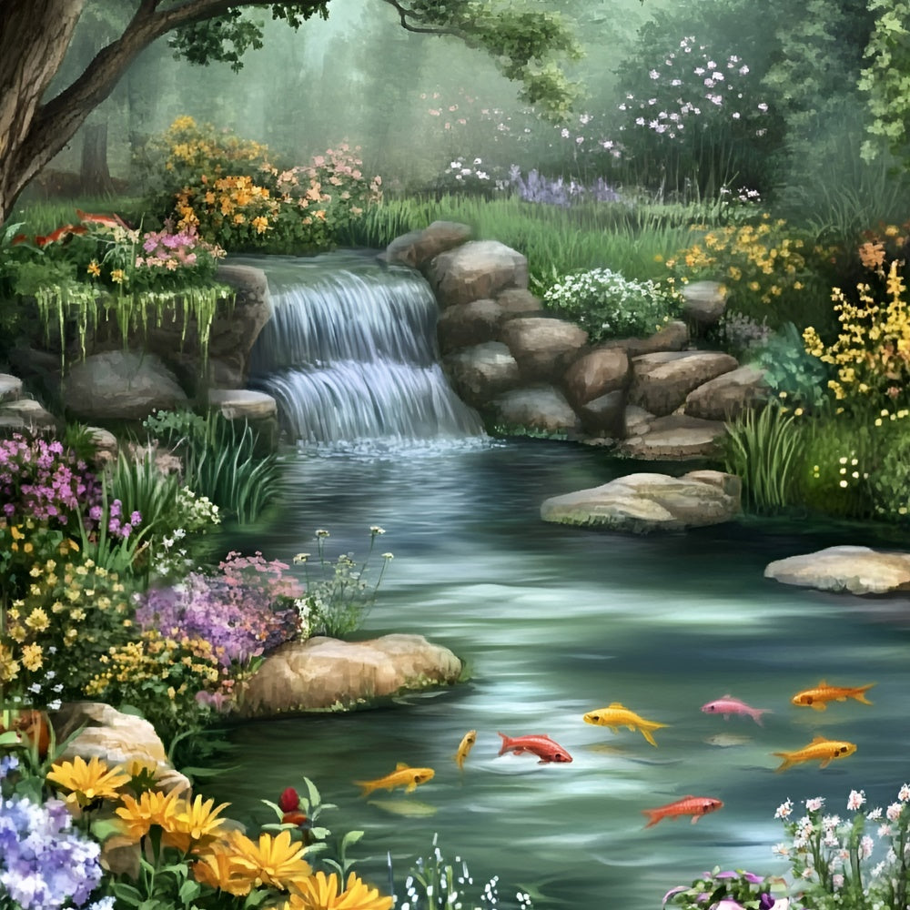 Enchanted Forest Backdrop Floral Cascade Dream Summer Backdrop UK GQ6-57