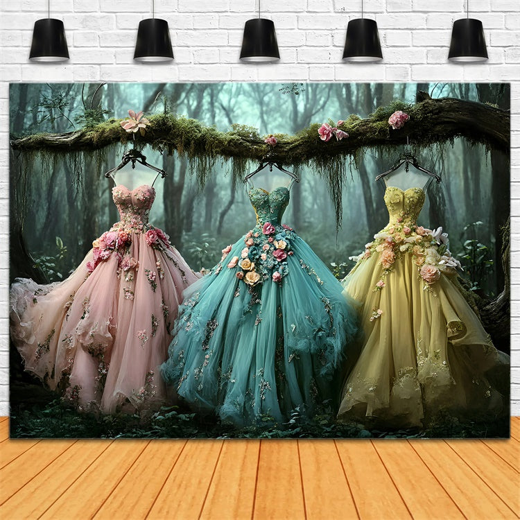 Enchanted Forest Backdrop Fairytale Forest Gowns Summer Backdrops UK GQ6-59