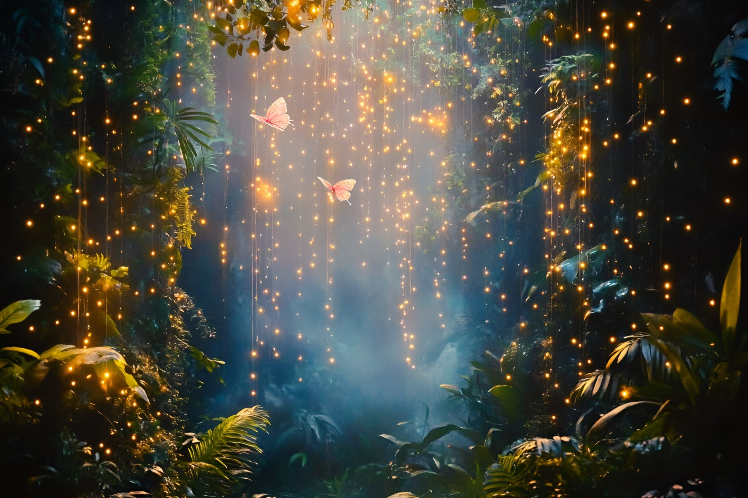 Magical Forest Backdrop Sparkling Rainfall Forest Summer Backdrop UK GQ6-61